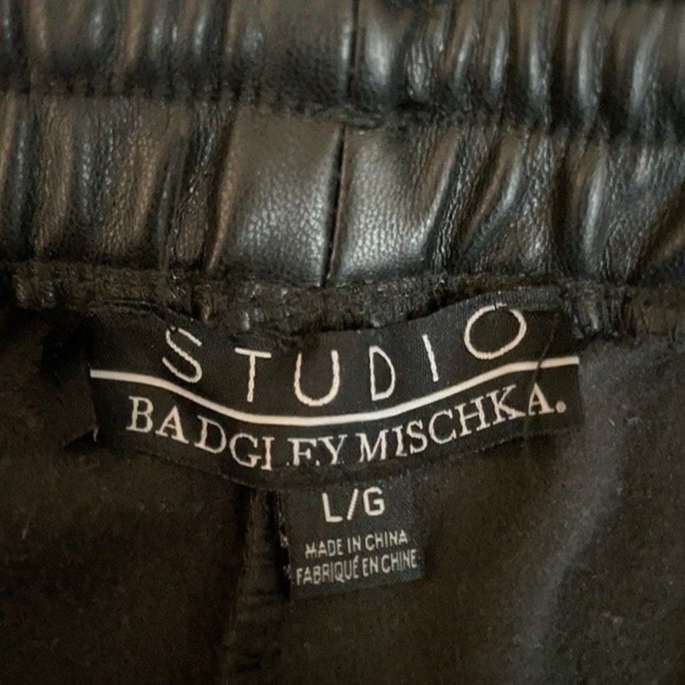 2 for $30 BADGLEY MISCHKA STUDIO Leather Jogger Pants - Picture 7 of 10